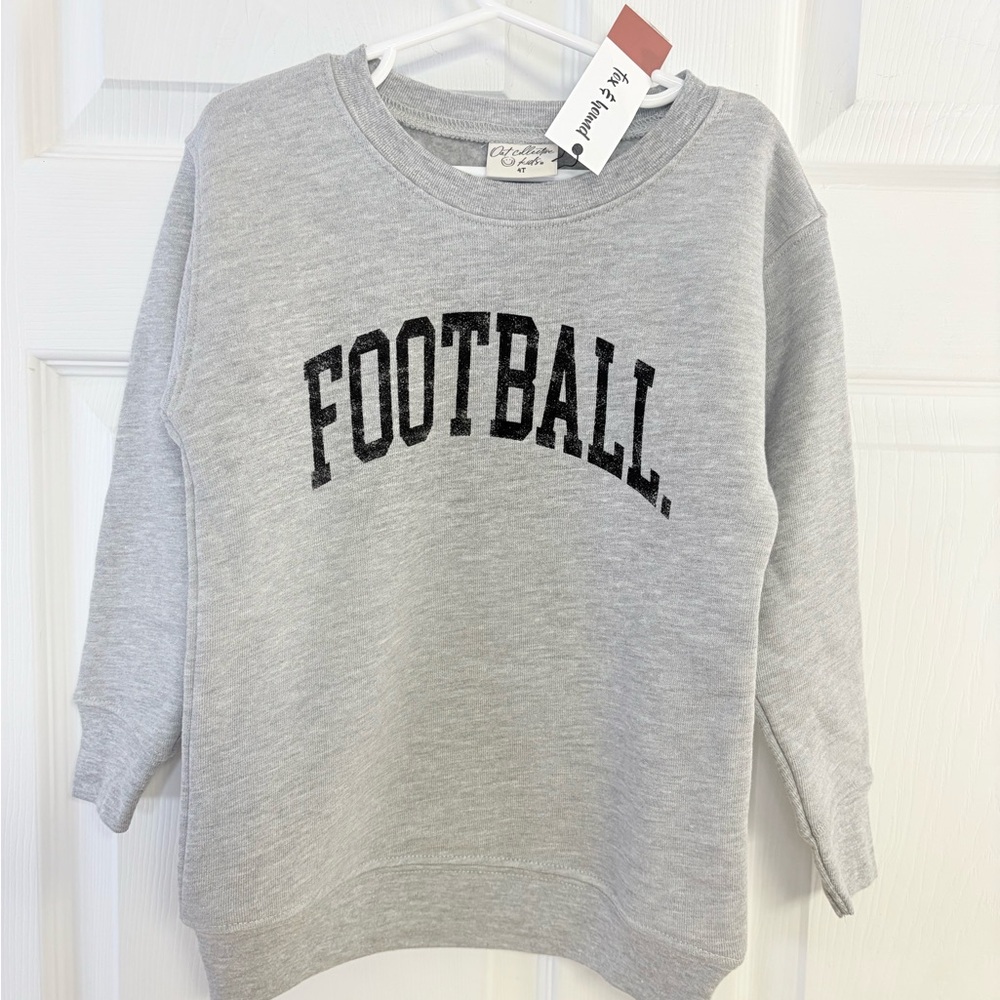 Oat collective NWT 4T Gray Football Sweatshirt